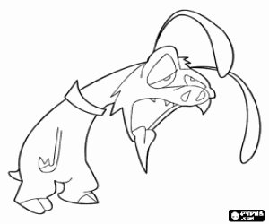 Coloriage Hector haletant fatigu� de courir