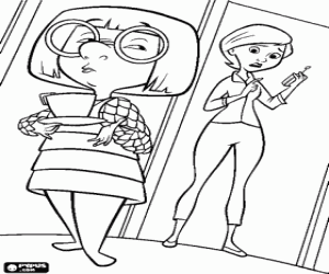 Coloriage H�l�ne Parr et Edna Mode