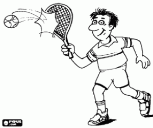 Coloriage Joeur de tennis � l'ex�cution d'un volley