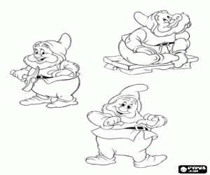Coloriage Joyeux est le nain est plus gaie et rieuse
