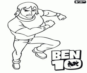 Coloriage Kevin Levin, un des protagonistes de Ben 10 Alien Force