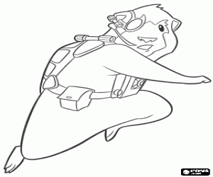 Coloriage L'agent Blaster dans l'action