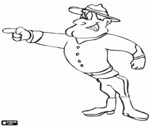 Coloriage L'agent de police de la Gendarmerie Royale du Canada