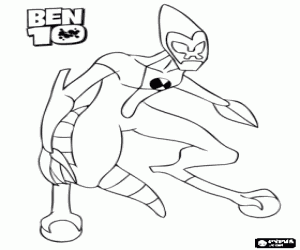 Coloriage L'alien AX-LR est la premi�re transformation de Ben 10 avec l'Omnitrix 