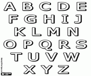 Coloriage L'alphabet de lettres majuscules avec des ombres