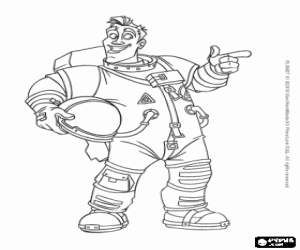 Coloriage L'astronaute Chuck Baker foule le Planet 51 en pensant qu'il est inhabit�