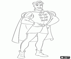 Coloriage L'�l�gant Prince Naveen avec une cape