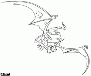 Coloriage L'un des dragons du coup pour �viter d'�tre captur�