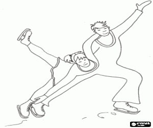 Coloriage La concurrence pour paires est l'une des disciplines du patinage artistique