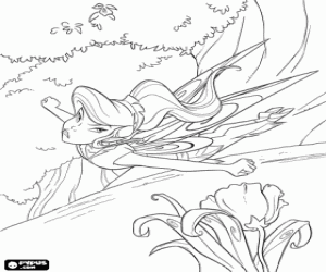 Coloriage La f�e jalouse Vidia tr�s en col�re