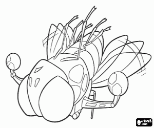 Coloriage La mouche agent Mooch battant, l'expert de reconnaissance