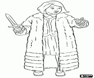 Coloriage La petite Lucy Pevensie dans Narnia