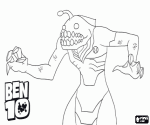 Coloriage Le Ben 10 Alien Ripjaw ou La M�choire peut respirer sous l'eau