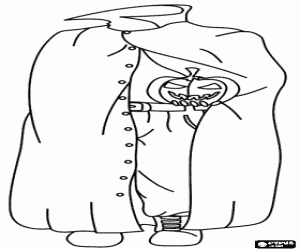 Coloriage Le Cavalier sans T�te avec une citrouille de Halloween � la main