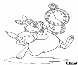 Coloriage Le Lapin Blanc toujours press�