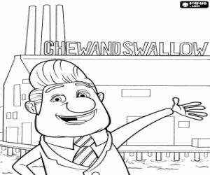 Coloriage Le maire de la petite ville de Swallow Falls, le cruel M. Shelbourne