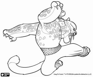 Coloriage Le mal Tai Lung, le tigre des neiges est un ancien �l�ve de l'�cole de Ma�tre Shifu