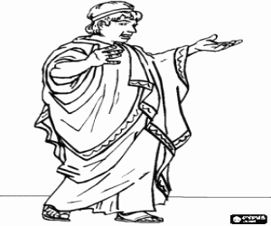 Coloriage Le s�nateur romain avec sa robe