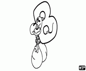 Coloriage Lettre B avec l'espi�gle petit souris