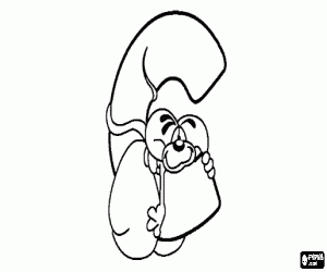 Coloriage Lettre C avec l'espi�gle petit souris
