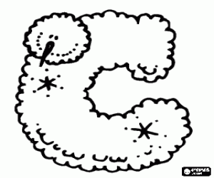 Coloriage Lettre C de l'hiver ou de No�l