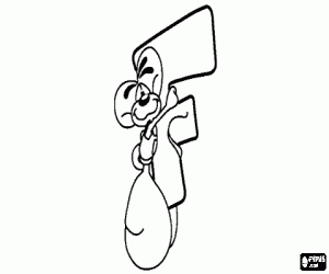 Coloriage Lettre F avec l'espi�gle petit souris