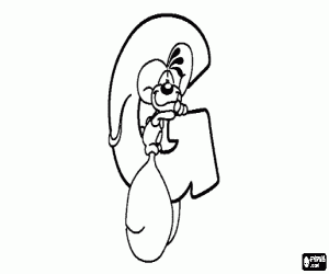 Coloriage Lettre G avec l'espi�gle petit souris