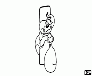 Coloriage Lettre I avec l'espi�gle petit souris