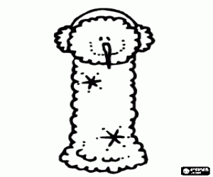 Coloriage Lettre I avec la t�te d'un bonhomme de neige avec cache-oreilles