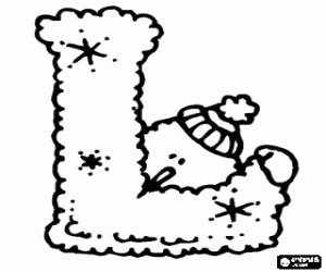 Coloriage Lettre L de l'hiver ou de No�l