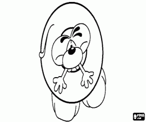 Coloriage Lettre O avec l'espi�gle petit souris