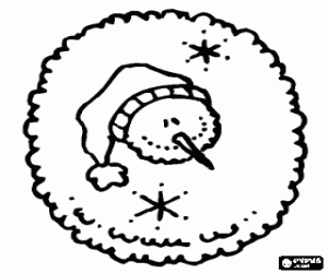 Coloriage Lettre O avec un bonhomme de neige avec chapeau