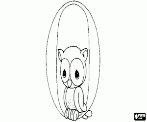 Coloriage Lettre O avec un petit hibou