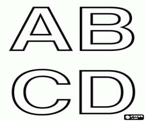 Coloriage Lettres majuscules A, B, C et D