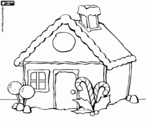 Coloriage Maison d�cor�e avec des d�corations de No�l