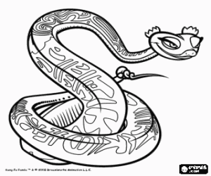 Coloriage Maitre Vip�re, l'un des Cinq Cyclones, les ma�tres de Kung Fu avec des attaques sp�ciales
