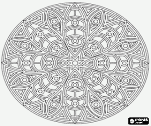 Coloriage Mandala comme une �toile ou un cercle en marguerite