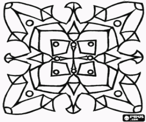 Coloriage Mandala simple dans un carr�