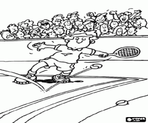 Coloriage Match de tennis avec les spectateurs dans les gradins