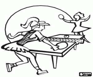 Coloriage Match de tennis de table ou ping-pong