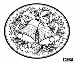 Coloriage M�daillon de clochettes et autres d�corations de No�l