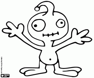 Coloriage Mignon extraterrestre ou Alien