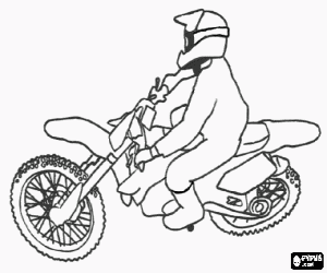 Coloriage Moto-cross moto avec pilote
