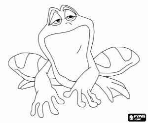 Coloriage Naveen, le Prince Naveen devenu grenouille