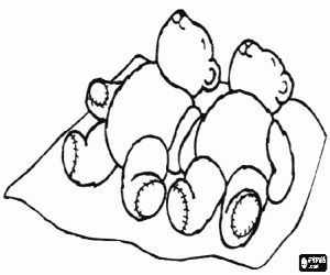 Coloriage Ours en peluche pour bronzer sur une serviette