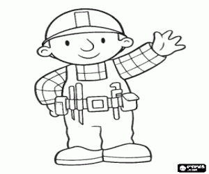 Coloriage Ouvrier du b�timent �quip� une ceinture des outils