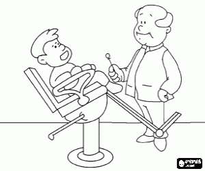 Coloriage Patient dans la chaise du dentiste est pr�t � recevoir un traitement