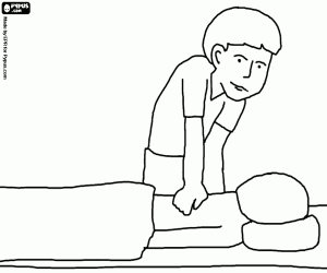 Coloriage Patient recevant un massage th�rapeutique par un physioth�rapeute