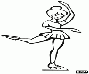 Coloriage Patineuse sans une figure de patinage artistique