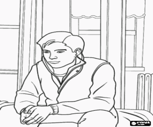 Coloriage Peter Parker, un �tudiant timide et solitaire, assis r�fl�chie � son domicile de New York